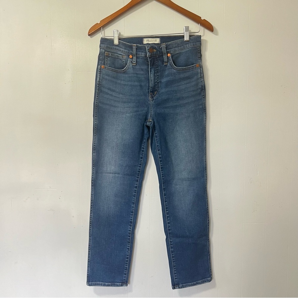 Madewell Stovepipe High Rise Straight Leg Denim Jeans Casual Normcore Preppy 26 - Picture 4 of 11